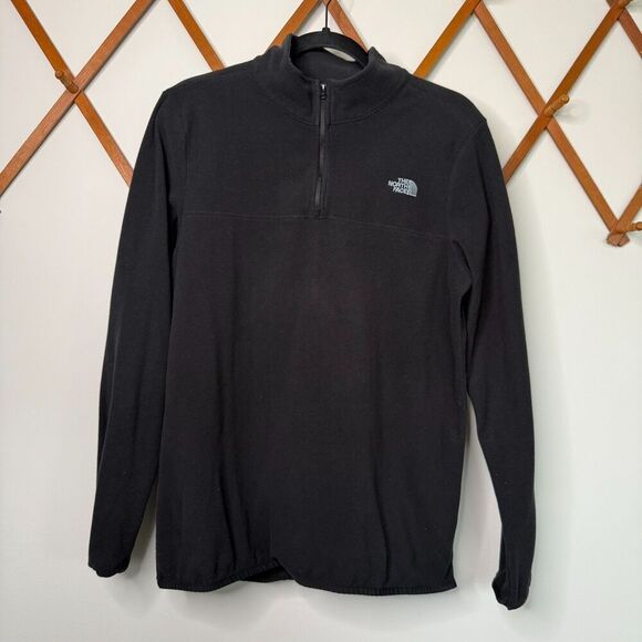 The North Face Sweater Womens Large Black Fleece Lightweight 1/4 Zip Pullover - Picture 2 of 9